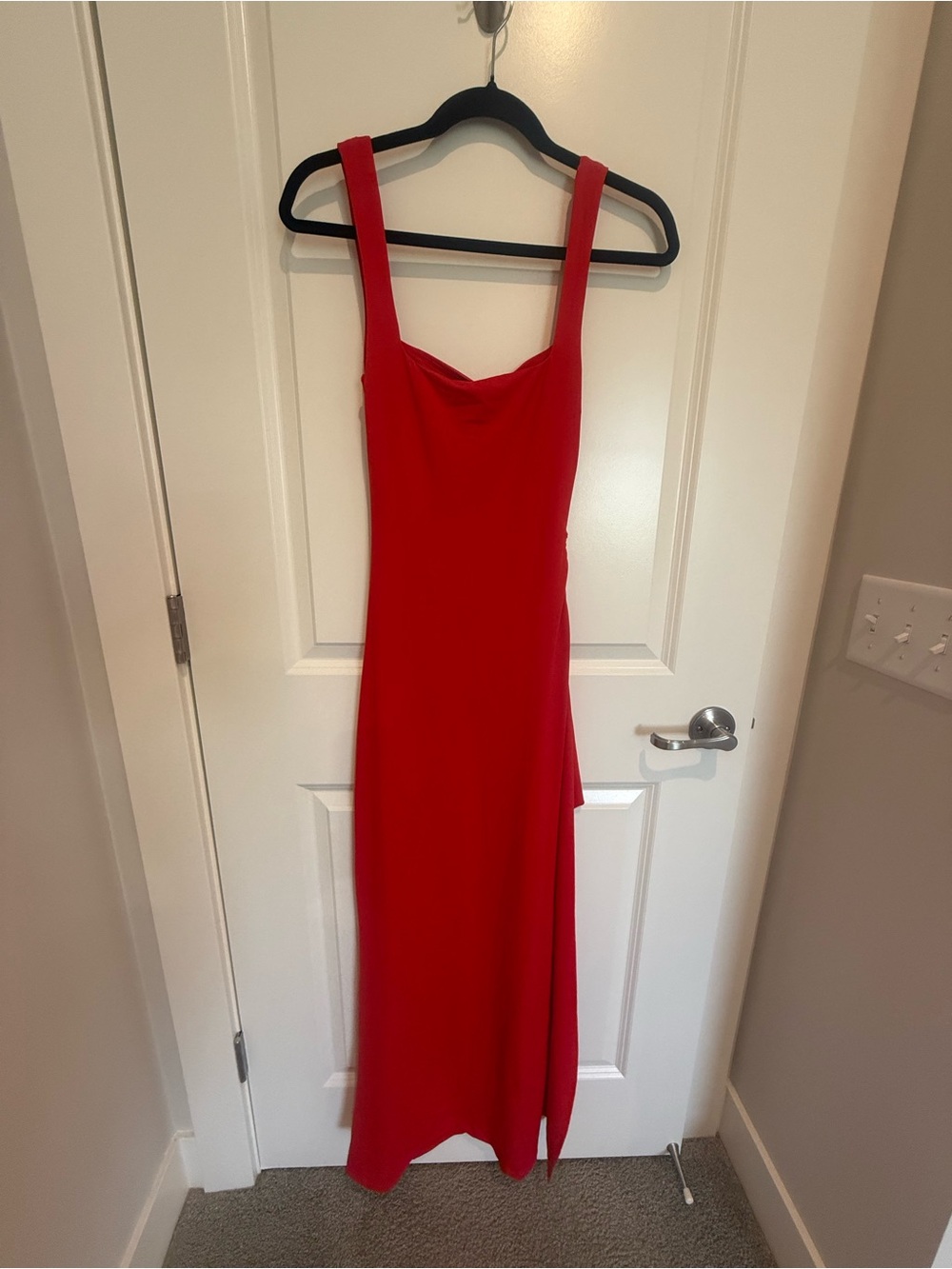 Thatsofetchau Red Cowl Neck Maxi Slip Dress